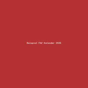 Beispiel FAZ Kalender 2026